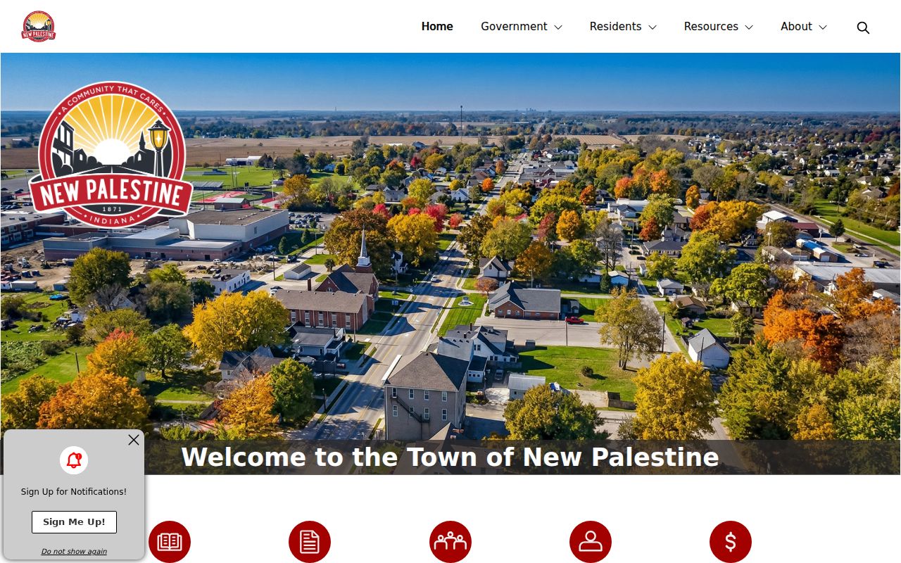 Official New Palestine town website and municipal contact information